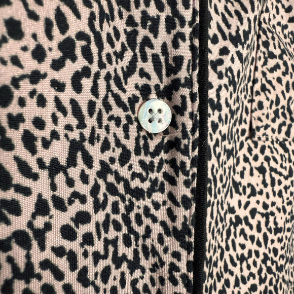 Alfani Intimates Leopard Long Sleeve Button Down Pajama Top & Bottoms Set XL Pjs - Picture 6 of 16